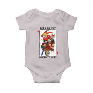 Funny Born To Jest Forced To Joust Baby Onesie Medieval Renaissance Meme TS11 Ice Gray Print Your Wear