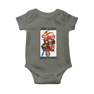 Funny Born To Jest Forced To Joust Baby Onesie Medieval Renaissance Meme TS11 Military Green Print Your Wear