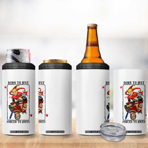 Funny Born To Jest Forced To Joust 4 in 1 Can Cooler Tumbler Medieval Renaissance Meme TS11 Print Your Wear