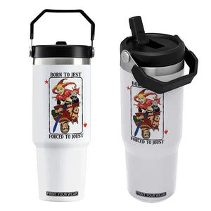 Funny Born To Jest Forced To Joust Flip Straw Tumbler Medieval Renaissance Meme TS11 One Size: 30 oz White Print Your Wear