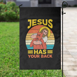 Funny Jesus Has Your Back Garden Flag Jiu Jitsu Retro Christian TS11 Print Your Wear