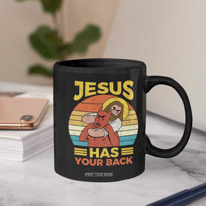 Funny Jesus Has Your Back Coffee Mug Jiu Jitsu Retro Christian TS11 Print Your Wear