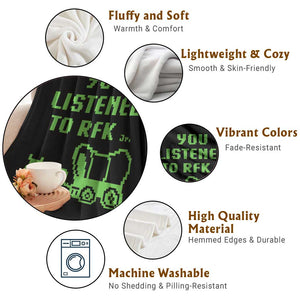 Funny You Listened To RFK Jr Throw Blanket Oregon Trail Cow Wagon TS11 Print Your Wear