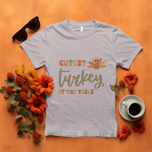 Funny Thanksgiving Turkey T Shirt Cutest Turkey At The Table Fall Season TS11 Ice Gray Print Your Wear
