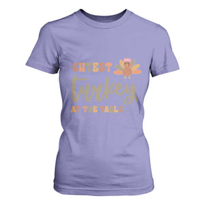 Funny Thanksgiving Turkey T Shirt For Women Cutest Turkey At The Table Fall Season TS11 Violet Print Your Wear