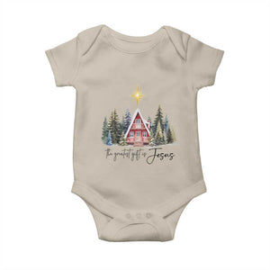 Christian Christmas Baby Onesie The Greatest Gift Is Jesus Star Of Bethlehem TS11 Sand Print Your Wear