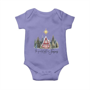 Christian Christmas Baby Onesie The Greatest Gift Is Jesus Star Of Bethlehem TS11 Violet Print Your Wear
