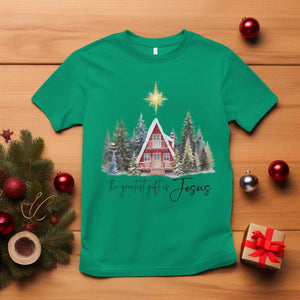 Christian Christmas T Shirt The Greatest Gift Is Jesus Star Of Bethlehem TS11 Irish Green Print Your Wear