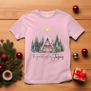 Christian Christmas T Shirt The Greatest Gift Is Jesus Star Of Bethlehem TS11 Light Pink Print Your Wear
