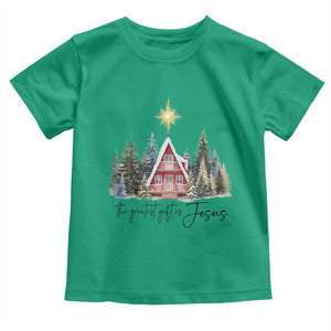 Christian Christmas Toddler T Shirt The Greatest Gift Is Jesus Star Of Bethlehem TS11 Irish Green Print Your Wear