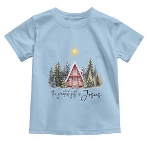 Christian Christmas Toddler T Shirt The Greatest Gift Is Jesus Star Of Bethlehem TS11 Light Blue Print Your Wear