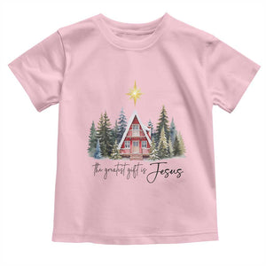 Christian Christmas Toddler T Shirt The Greatest Gift Is Jesus Star Of Bethlehem TS11 Light Pink Print Your Wear