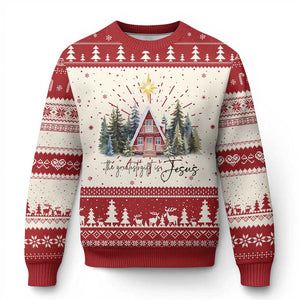 Christian Xmas Ugly Christmas Sweater The Greatest Gift Is Jesus Star Of Bethlehem TS11 Red Print Your Wear