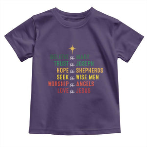 Christian Faith Toddler T Shirt Believe Like Mary Trust Like Joseph Hope Like Shepherds TS11 Purple Print Your Wear