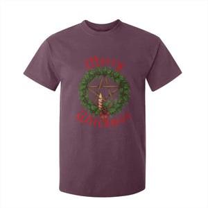 Nordic Christmas T Shirt For Kid Merry Witchmas Pagan Yule Xmas Wreath TS11 Maroon Print Your Wear