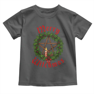 Nordic Christmas Toddler T Shirt Merry Witchmas Pagan Yule Xmas Wreath TS11 Dark Heather Print Your Wear