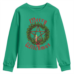Nordic Christmas Youth Sweatshirt Merry Witchmas Pagan Yule Xmas Wreath TS11 Irish Green Print Your Wear