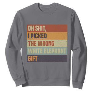 Oh Shit I Picked The Wrong White Elephant Gift Sweatshirt Funny Christmas Gift Exchange Game TS11 Charcoal Print Your Wear