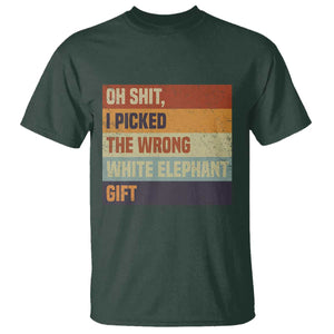 Oh Shit I Picked The Wrong White Elephant Gift T Shirt Funny Christmas Gift Exchange Game TS11 Dark Forest Green Print Your Wear