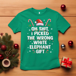 Funny Oh Shit I Picked The Wrong White Elephant Gift T Shirt Christmas Gift Exchange Santa Hat TS11 Irish Green Print Your Wear