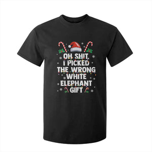 Funny Oh Shit I Picked The Wrong White Elephant Gift T Shirt For Kid Christmas Gift Exchange Santa Hat TS11 Black Print Your Wear