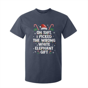 Funny Oh Shit I Picked The Wrong White Elephant Gift T Shirt For Kid Christmas Gift Exchange Santa Hat TS11 Navy Print Your Wear
