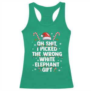 Funny Oh Shit I Picked The Wrong White Elephant Gift Racerback Tank Top Christmas Gift Exchange Santa Hat TS11 Irish Green Print Your Wear
