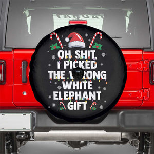 Funny Oh Shit I Picked The Wrong White Elephant Gift Spare Tire Cover Christmas Gift Exchange Santa Hat TS11 Black Print Your Wear
