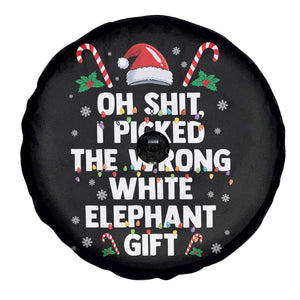 Funny Oh Shit I Picked The Wrong White Elephant Gift Spare Tire Cover Christmas Gift Exchange Santa Hat TS11 Print Your Wear