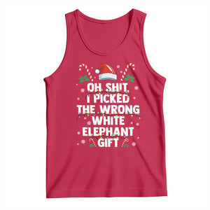 Funny Oh Shit I Picked The Wrong White Elephant Gift Tank Top Christmas Gift Exchange Santa Hat TS11 Red Print Your Wear