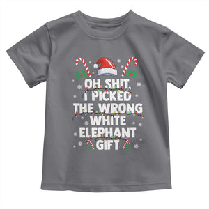 Funny Oh Shit I Picked The Wrong White Elephant Gift Toddler T Shirt Christmas Gift Exchange Santa Hat TS11 Charcoal Print Your Wear