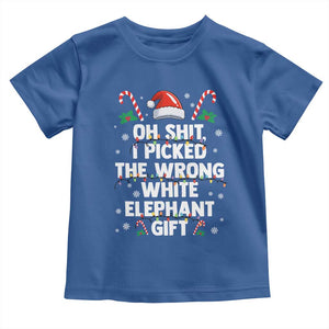 Funny Oh Shit I Picked The Wrong White Elephant Gift Toddler T Shirt Christmas Gift Exchange Santa Hat TS11 Royal Blue Print Your Wear