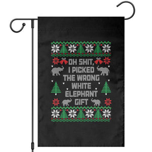 Funny Oh Shit I Picked The Wrong White Elephant Gift Garden Flag Christmas Gift Exchange TS11 Black Print Your Wear