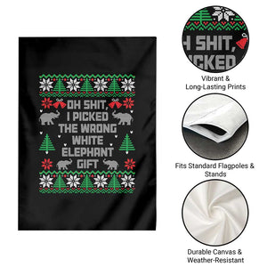 Funny Oh Shit I Picked The Wrong White Elephant Gift Garden Flag Christmas Gift Exchange TS11 Print Your Wear