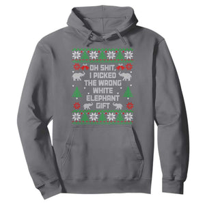 Funny Oh Shit I Picked The Wrong White Elephant Gift Hoodie Christmas Gift Exchange TS11 Charcoal Print Your Wear