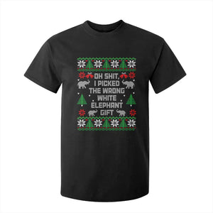 Funny Oh Shit I Picked The Wrong White Elephant Gift T Shirt For Kid Christmas Gift Exchange TS11 Black Print Your Wear
