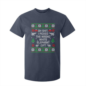 Funny Oh Shit I Picked The Wrong White Elephant Gift T Shirt For Kid Christmas Gift Exchange TS11 Navy Print Your Wear