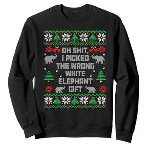 Funny Oh Shit I Picked The Wrong White Elephant Gift Sweatshirt Christmas Gift Exchange TS11 Black Print Your Wear