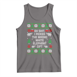 Funny Oh Shit I Picked The Wrong White Elephant Gift Tank Top Christmas Gift Exchange TS11 Deep Heather Print Your Wear