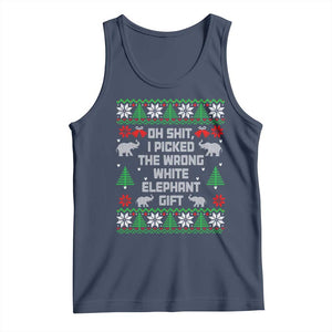 Funny Oh Shit I Picked The Wrong White Elephant Gift Tank Top Christmas Gift Exchange TS11 Navy Print Your Wear