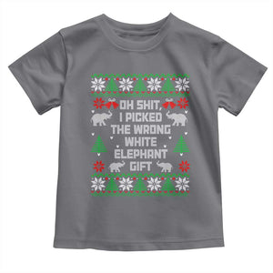 Funny Oh Shit I Picked The Wrong White Elephant Gift Toddler T Shirt Christmas Gift Exchange TS11 Charcoal Print Your Wear