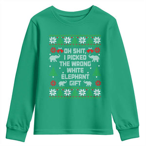 Funny Oh Shit I Picked The Wrong White Elephant Gift Youth Sweatshirt Christmas Gift Exchange TS11 Irish Green Print Your Wear