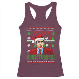 Funny I Declare Christmas Racerback Tank Top Funny Christmas Office Holiday Meme TS11 Maroon Print Your Wear