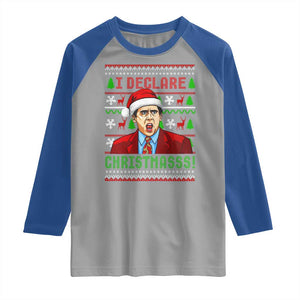 Funny I Declare Christmas Raglan Shirt Funny Christmas Office Holiday Meme TS11 Sport Gray Royal Print Your Wear