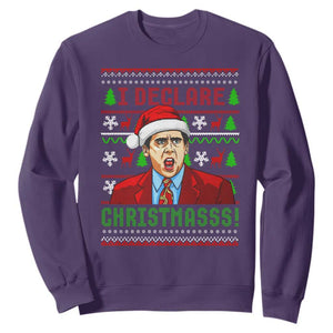 Funny I Declare Christmas Sweatshirt Funny Christmas Office Holiday Meme TS11 Purple Print Your Wear