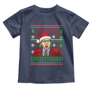 Funny I Declare Christmas Toddler T Shirt Funny Christmas Office Holiday Meme TS11 Navy Print Your Wear