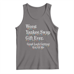 Worst Yankee Swap Gift Ever Good Luck Getting Rid Of Me Tank Top Christmas Gift Exchange TS11 Deep Heather Print Your Wear