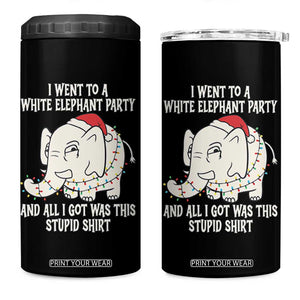 Funny I Went To A White Elephant Party And All I Got Was This Stupid 4 in 1 Can Cooler Tumbler TS11 One Size: 16 oz Black Print Your Wear