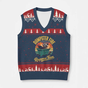 Funny Dumpster Fire Response Team V-Neck Knit Sweater Vest Work Humor TS11 Navy Red Print Your Wear