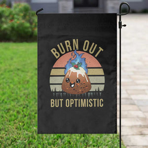 Funny Christmas Pudding Garden Flag Burn Out But Optimistic Blue Flame TS11 Print Your Wear